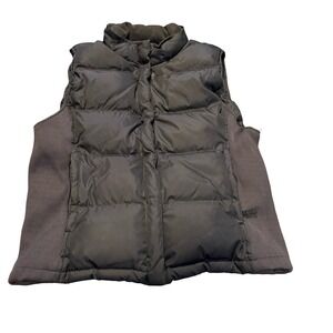 Gap Puffer Vest Down Fill Quilted Sleeveless Jacket Black Womens Large